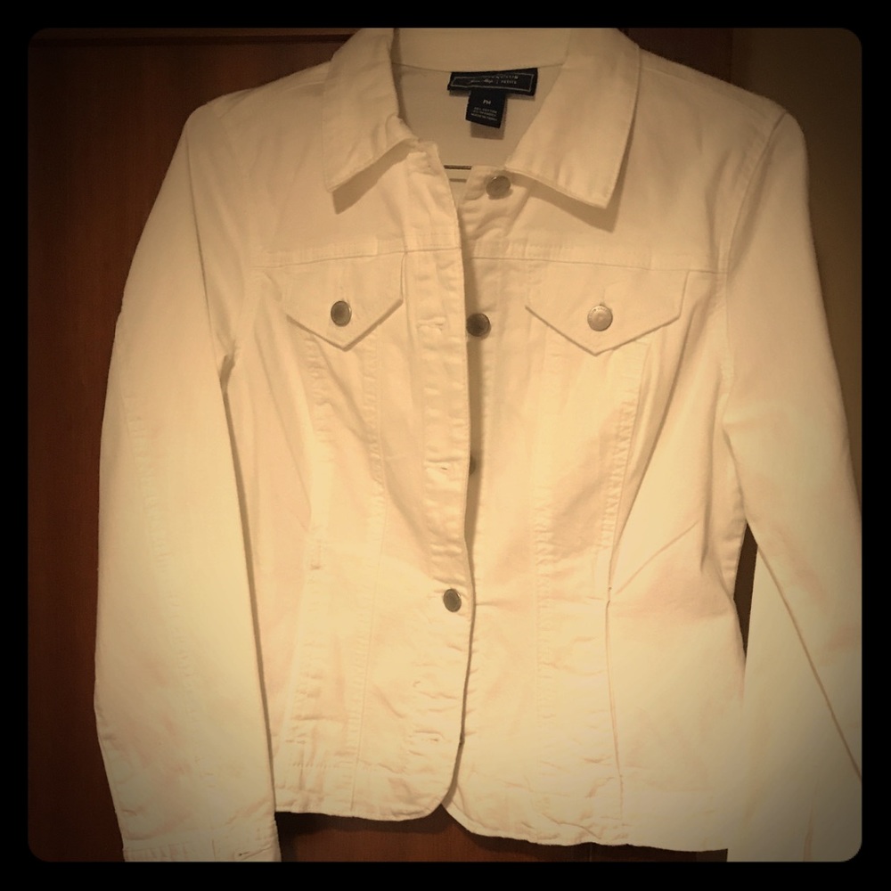 White woman’s jean jacket